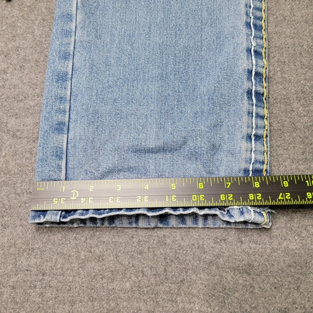 True Religion‎ Ricky Super T Jeans Mens 37x33 Blue Distressed Denim Made USA